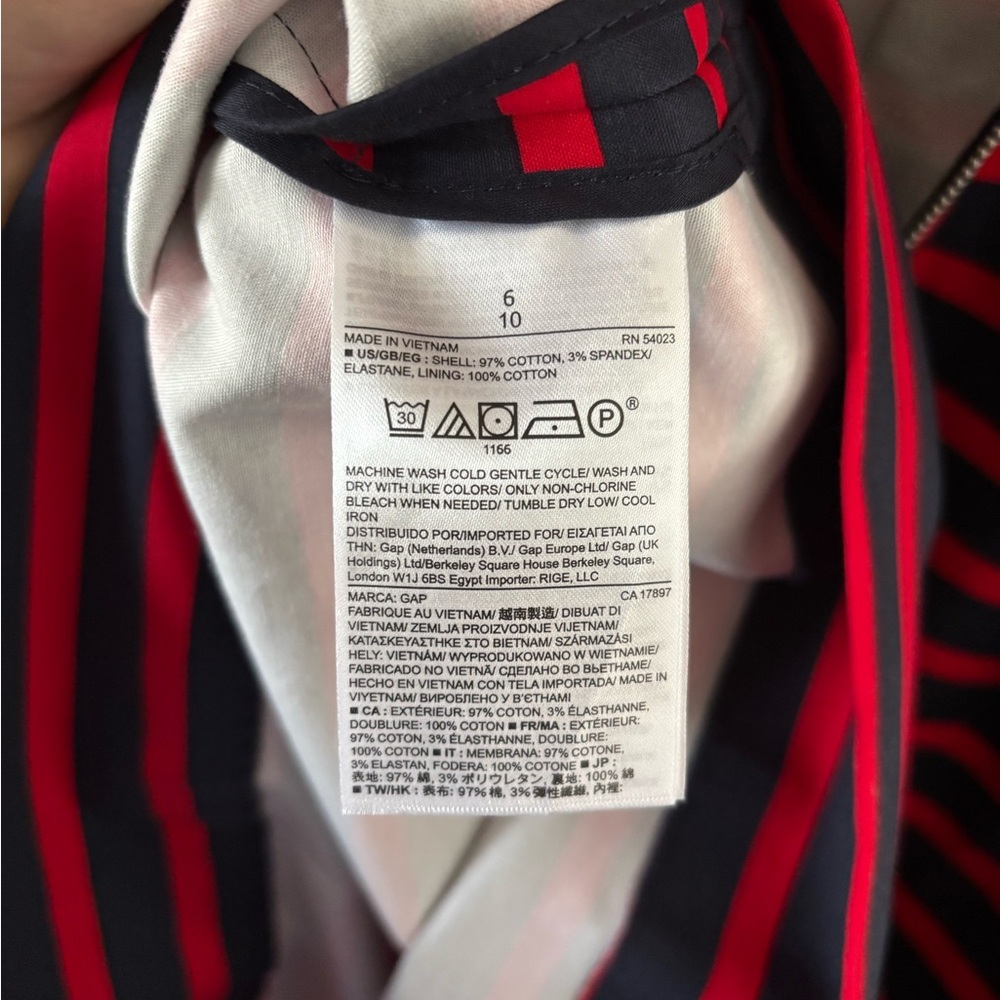 GAP Womens Red and Navy Striped Fit-and-Flare Dress NWT - Picture 8 of 8